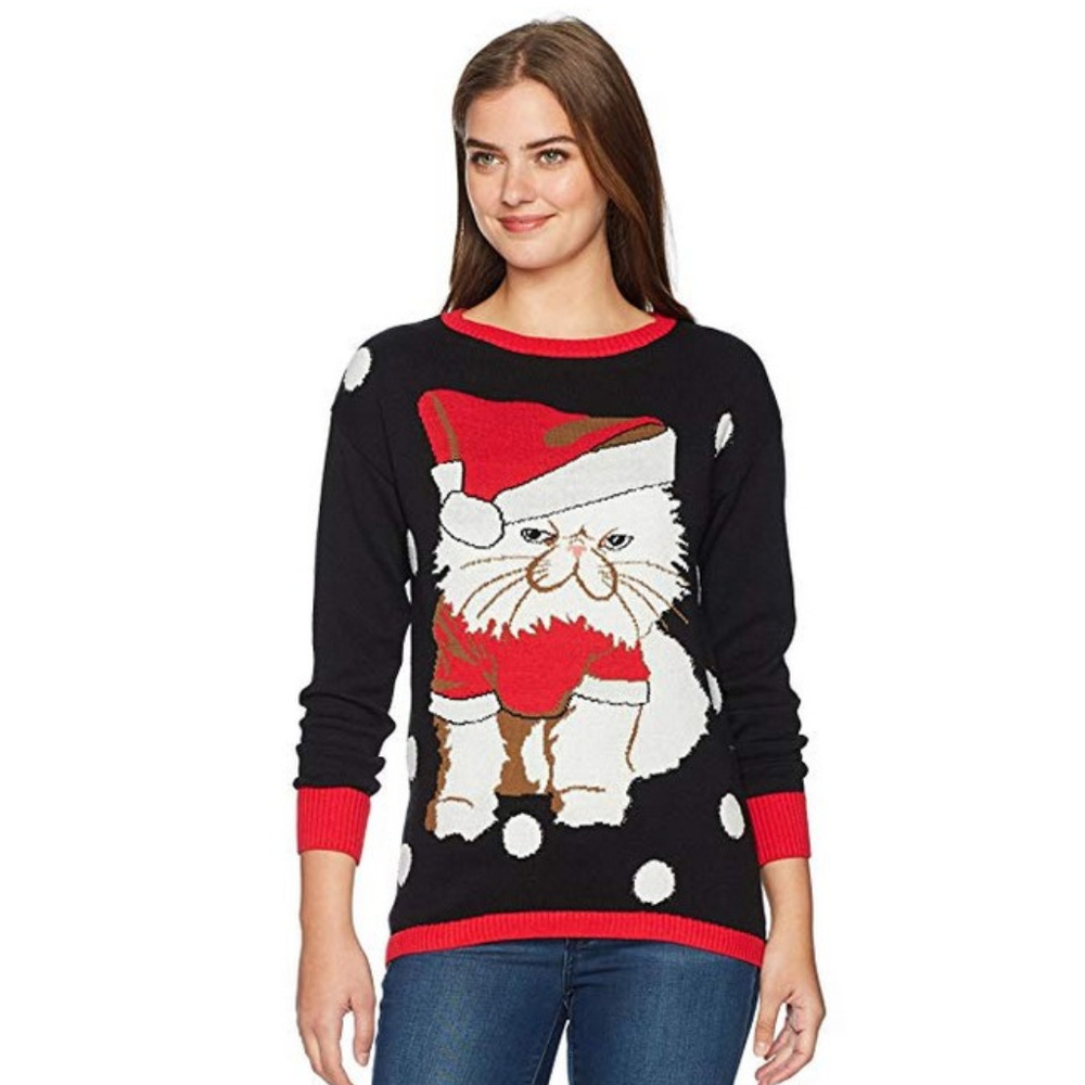 IC Disgruntled Cat Ugly Christmas Sweater